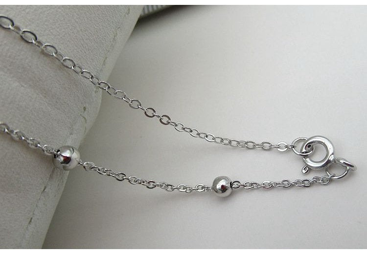 Sterling Silver Satellite Cable Chain Necklace 18 Inches 45 cm Chain Findings for Handmade Pure Fine Jewelry Making Wholesale Bulk