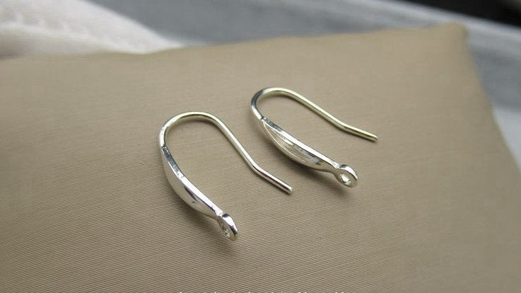 Sterling Silver Fish Hook Earring Wires 12mm Earring Findings for Handmade Pure Fine Jewelry Making Wholesale Bulk