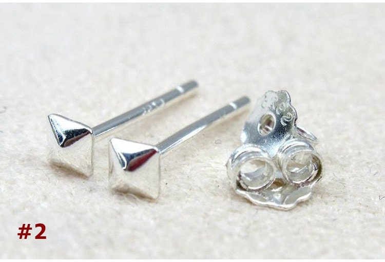 Sterling Silver Earrings Sticks Posts Square Head Studs Findings 3x3mm Earring Findings for Handmade Pure Fine Jewelry Making Wholesale Bulk