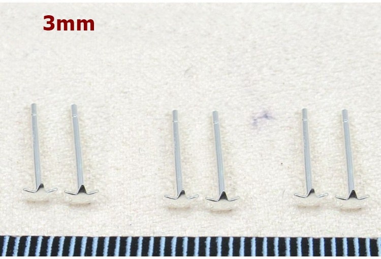 Sterling Silver Earrings Sticks Posts Star Head Studs 3x3mm Earring Findings for Handmade Pure Fine Jewelry Making Wholesale Bulk