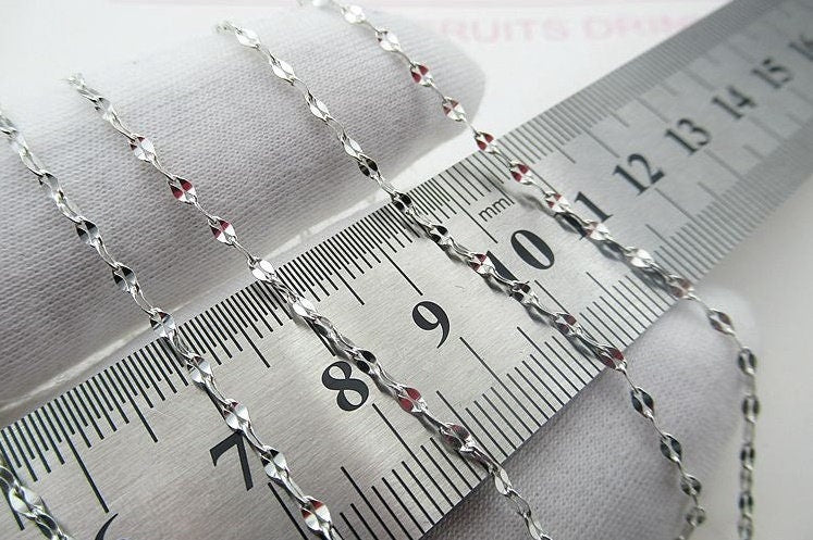 Sterling Silver Cable Cross Chain 1.5 mm by 10cm Chain Findings for Handmade Pure Fine Jewelry Making Wholesale Bulk