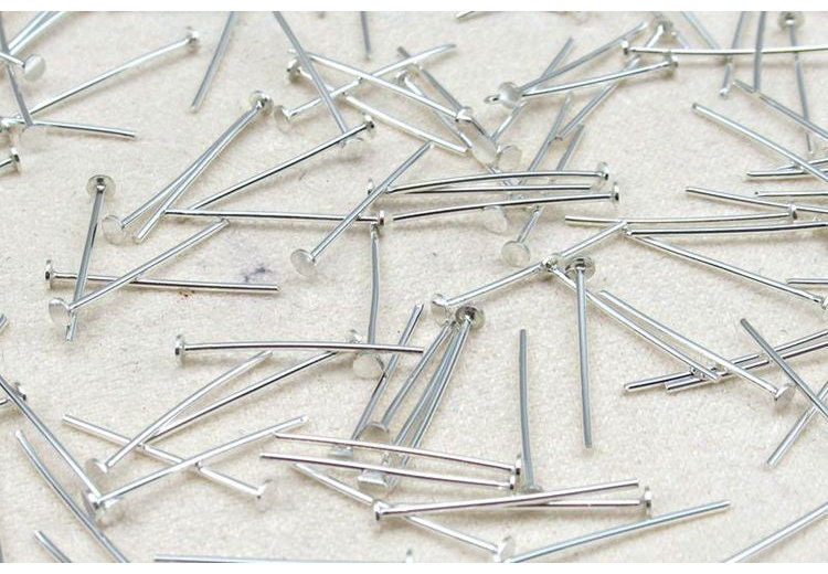 Sterling Silver Head Pins 15 20 25 30 50 mm Earring Findings for Handmade Pure Fine Jewelry Making Wholesale Bulk