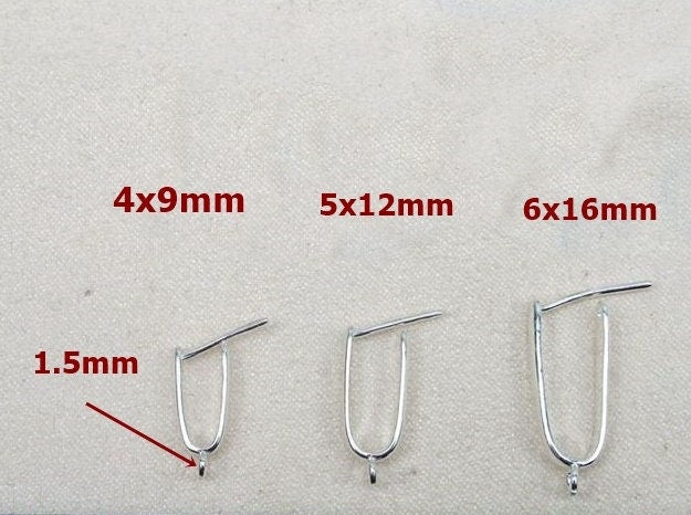 Sterling Silver Pinch Bail 4x9; 5x12; 6x16mm Pendant Findings for Handmade Pure Fine Jewelry Making Wholesale Bulk