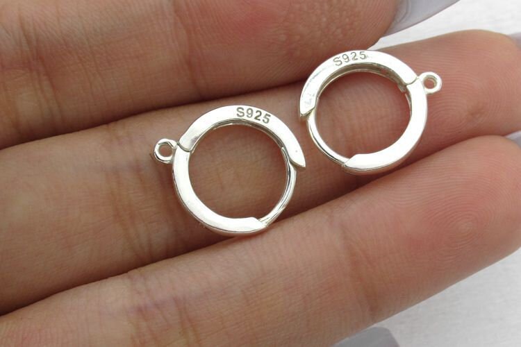 Sterling Silver Round Leverback Earring Wires Hooks 13.5mm Earring Findings for Handmade Pure Fine Jewelry Making Wholesale Bulk