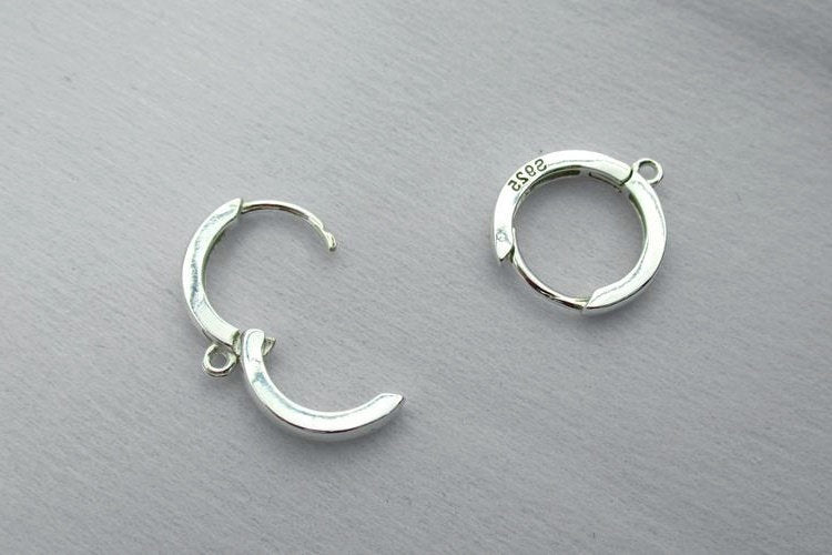 Sterling Silver Round Leverback Earring Wires Hooks 13.5mm Earring Findings for Handmade Pure Fine Jewelry Making Wholesale Bulk