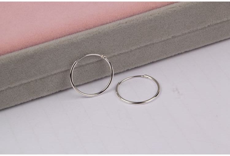 Sterling Silver Hoop Earrings 8; 10; 13; 20; 30; 50mm Earring Findings for Handmade Pure Fine Jewelry Making Wholesale Bulk