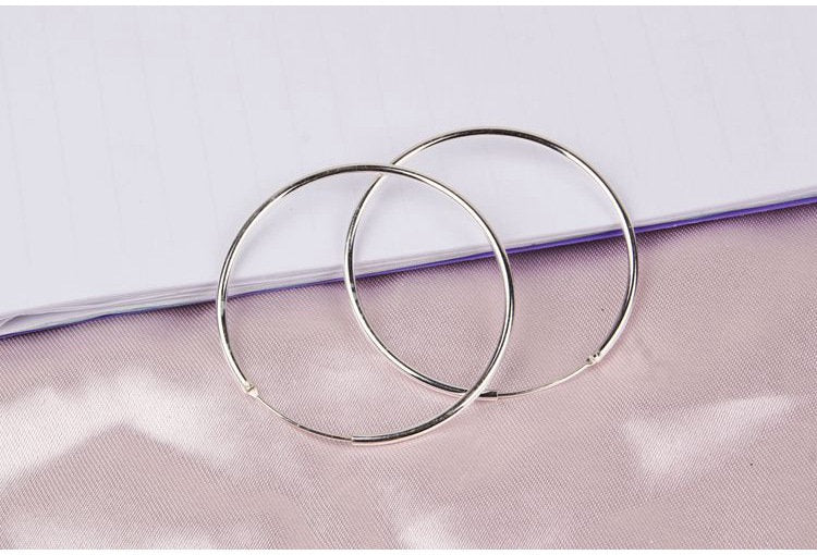 Sterling Silver Hoop Earrings 8; 10; 13; 20; 30; 50mm Earring Findings for Handmade Pure Fine Jewelry Making Wholesale Bulk