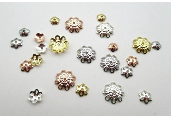 Sterling Silver Flower Bead Cap 5; 8mm Beads Findings for Handmade Pure Fine Jewelry Making Wholesale Bulk