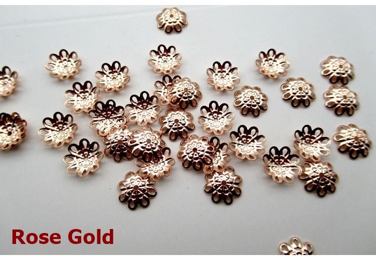 Sterling Silver Flower Bead Cap 5; 8mm Beads Findings for Handmade Pure Fine Jewelry Making Wholesale Bulk