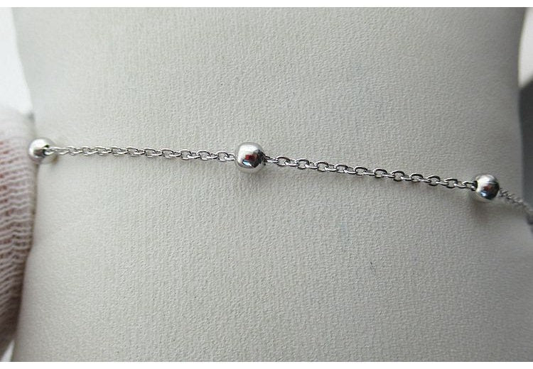 Sterling Silver Cable Satellite Bracelet Setting Chain Clasp 20сm Bracelet Findings for Handmade Pure Fine Jewelry Making Wholesale Bulk