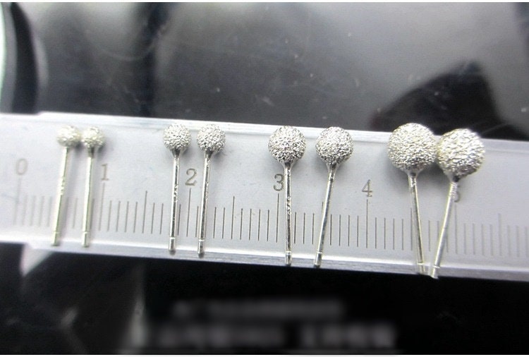 Sterling Silver Earrings Sticks Posts Ball Studs 2.5 3 4 5 mm Earring Findings for Handmade Pure Fine Jewelry Making Wholesale Bulk