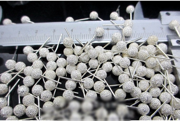 Sterling Silver Earrings Sticks Posts Ball Studs 2.5 3 4 5 mm Earring Findings for Handmade Pure Fine Jewelry Making Wholesale Bulk