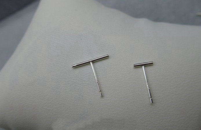 T-shaped Earring Stick Posts Studs 12x11 6x11mm 925 Sterling Silver Findings for Handmade Pure Fine Jewelry Making Wholesale Bulk