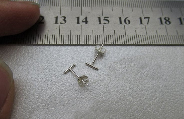 T-shaped Earring Stick Posts Studs 12x11 6x11mm 925 Sterling Silver Findings for Handmade Pure Fine Jewelry Making Wholesale Bulk