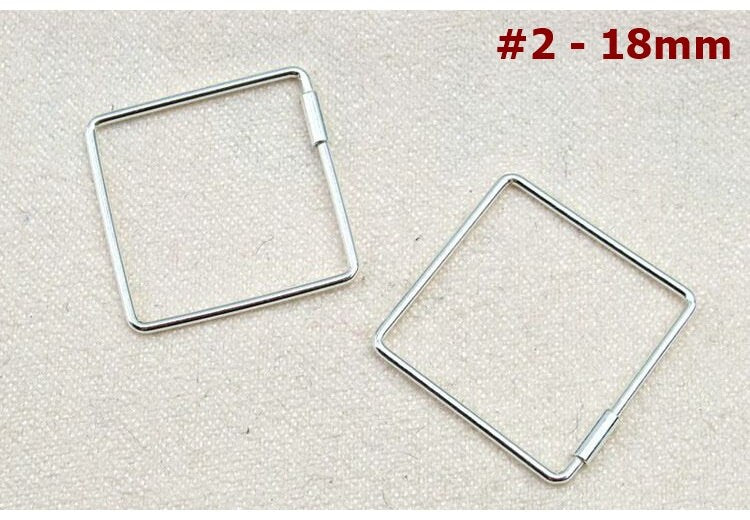 Cutout Triangle Square Hexagon Earring Hooks Hoops 11-22 mm 925 Sterling Silver Wires Charms Findings for Handmade Jewelry Making Wholesale