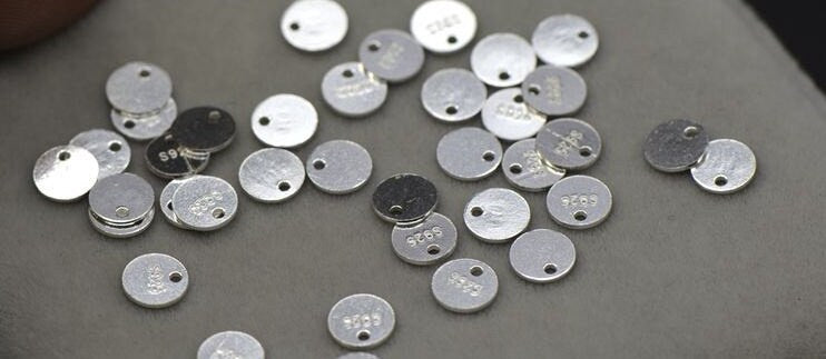 Sterling Silver Round Stamping Blank Tag Charm Pendant 5mm Charms Findings for Handmade Pure Fine Jewelry Making Wholesale Bulk