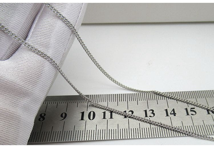 Sterling Silver Curb Chain Neclace with Clasp 45cm Chain Findings for Handmade Pure Fine Jewelry Making Wholesale Bulk