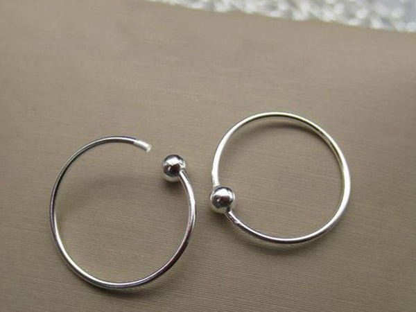 Sterling Silver Ball Hoop Earrings 8 10 12 15mm Earring Findings for Handmade Pure Fine Jewelry Making Wholesale Bulk