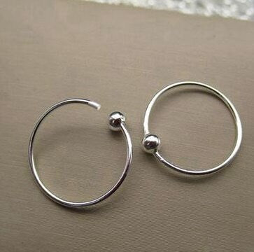 Sterling Silver Ball Hoop Earrings 8 10 12 15mm Earring Findings for Handmade Pure Fine Jewelry Making Wholesale Bulk