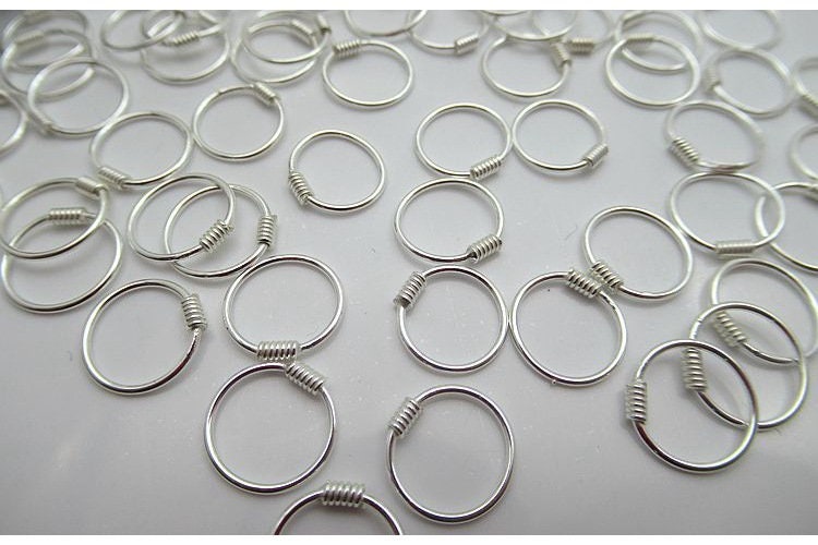 Sterling Silver Hoop Earrings 8 9 10 11mm Earring Findings for Handmade Pure Fine Jewelry Making Wholesale Bulk