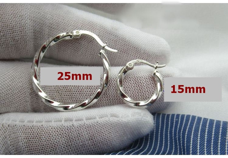 Sterling Silver Hoop Earrings 15 25mm Earring Findings for Handmade Pure Fine Jewelry Making Wholesale Bulk