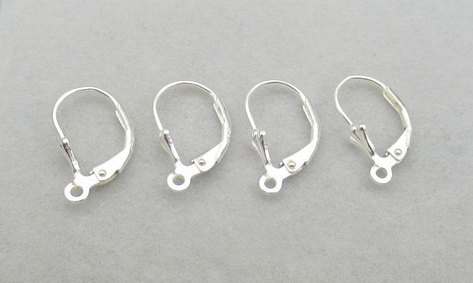 Sterling Silver Leverback Earrings Wires Hooks 9x17mm Earring Findings for Handmade Pure Fine Jewelry Making Wholesale Bulk