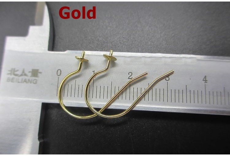 Sterling Silver Earring Fish Wires Hook 23mm Earring Findings for Handmade Pure Fine Jewelry Making Wholesale Bulk