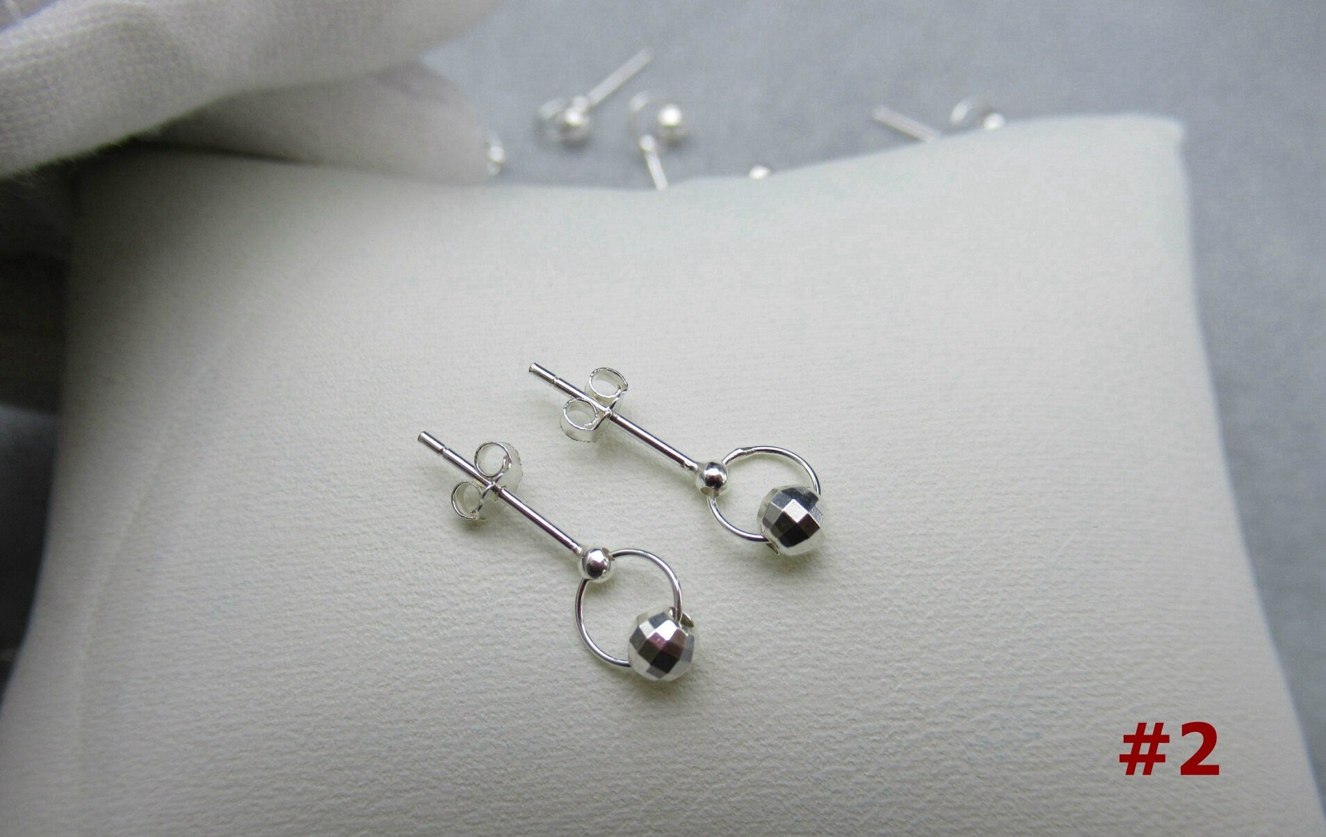 Ball Head Stud Post with Hole and Ring 925 Sterling Silver 20mm Earring Findings for Handmade Jewelry Making Wholesale Bulk