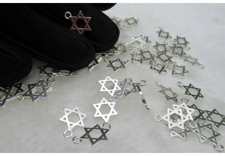 Sterling Silver 6 Point Star of David Charm Pendant 9mm Charm Findings for Handmade Pure Fine Jewelry Making Wholesale Bulk