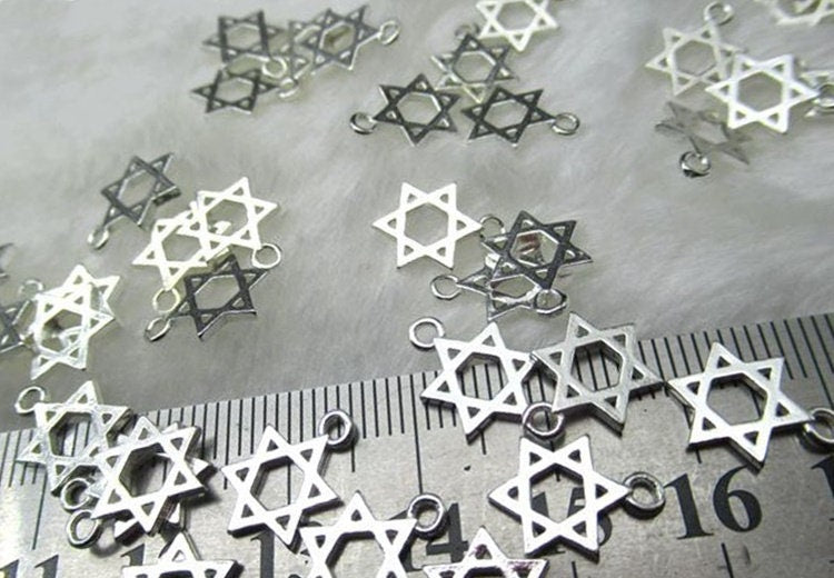 Sterling Silver 6 Point Star of David Charm Pendant 9mm Charm Findings for Handmade Pure Fine Jewelry Making Wholesale Bulk