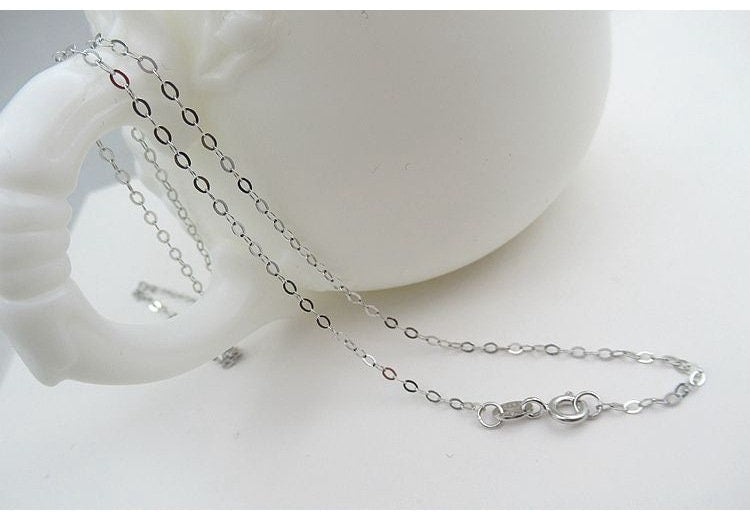 Sterling Silver Cable Chain Necklace with Buckle 40 45 cm Chain Findings for Handmade Pure Fine Jewelry Making Wholesale Bulk