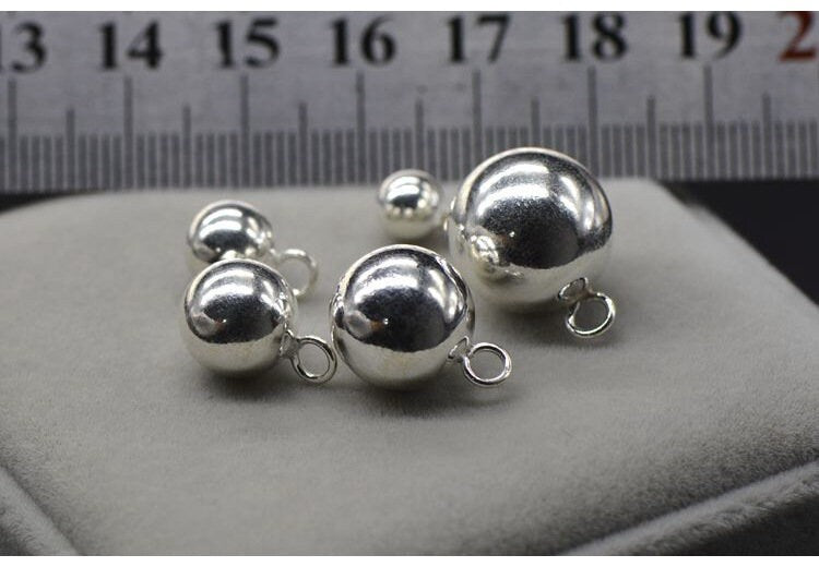 Sterling Silver Spacer Bead Bail Charms 6 8 10 12 14 mm Charms Findings for Handmade Pure Fine Jewelry Making Wholesale Bulk