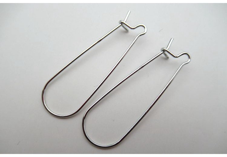 Sterling Silver Kidney Earrings Ear Wire Hook 35mm Earring Findings for Handmade Pure Fine Jewelry Making Wholesale Bulk