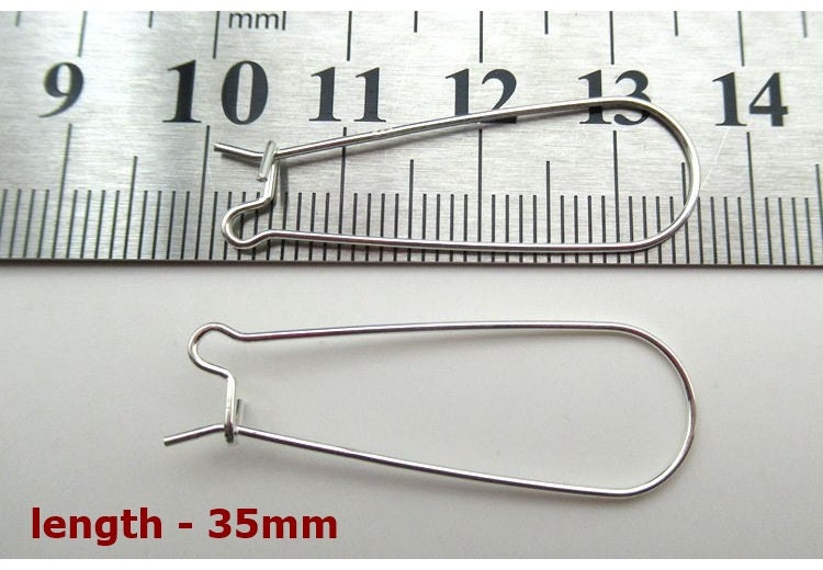 Sterling Silver Kidney Earrings Ear Wire Hook 35mm Earring Findings for Handmade Pure Fine Jewelry Making Wholesale Bulk