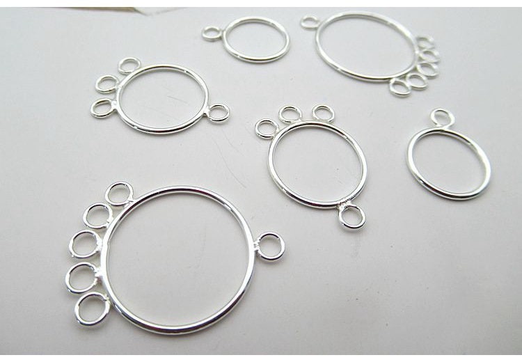 Sterling Silver Earring Hoop with Loops 10 12 15 mm Earring Findings for Handmade Pure Fine Jewelry Making Wholesale Bulk