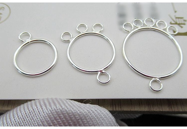 Sterling Silver Earring Hoop with Loops 10 12 15 mm Earring Findings for Handmade Pure Fine Jewelry Making Wholesale Bulk