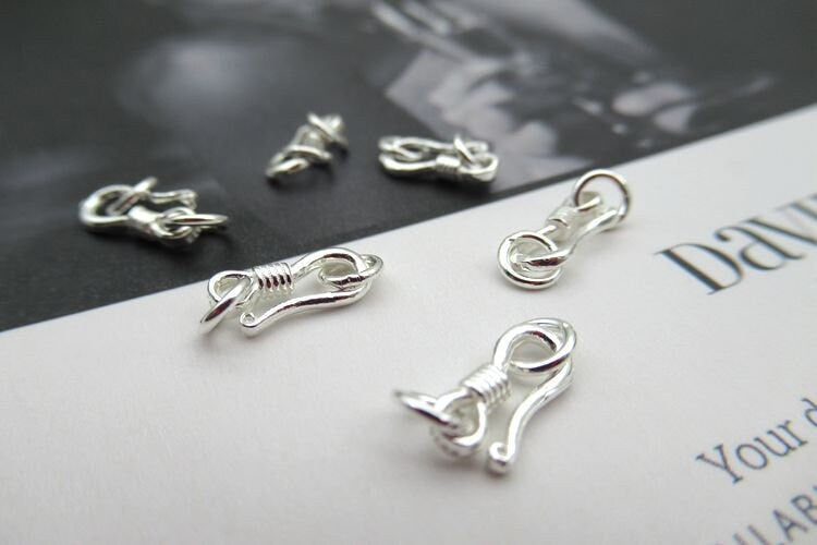 Sterling Silver Hook Clasp 10mm Earring Findings for Handmade Pure Fine Jewelry Making Wholesale Bulk