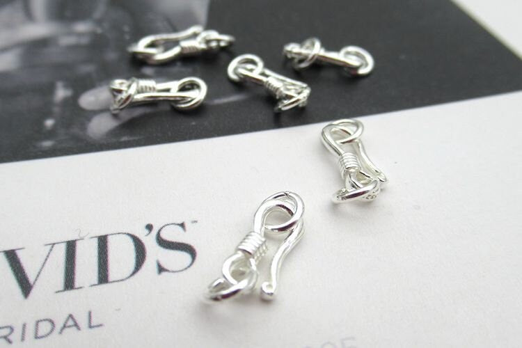 Sterling Silver Hook Clasp 10mm Earring Findings for Handmade Pure Fine Jewelry Making Wholesale Bulk