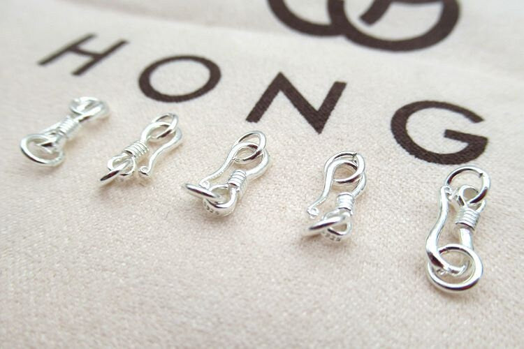 Sterling Silver Hook Clasp 10mm Earring Findings for Handmade Pure Fine Jewelry Making Wholesale Bulk