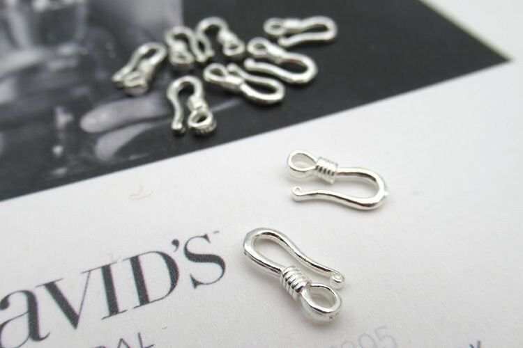 Sterling Silver Hook Clasp 10mm Earring Findings for Handmade Pure Fine Jewelry Making Wholesale Bulk