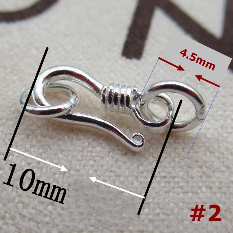 Sterling Silver Hook Clasp 10mm Earring Findings for Handmade Pure Fine Jewelry Making Wholesale Bulk