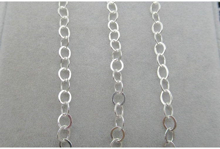 Sterling Silver Cable Cross Chain 3.6mm by 10cm Findings for Handmade Pure Fine Jewelry Making Wholesale Bulk