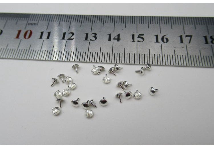 Bead Cap Pin 2.5 3 4 mm 925 Sterling Silver Findings for Handmade Pure Fine Jewelry Making Wholesale Bulk