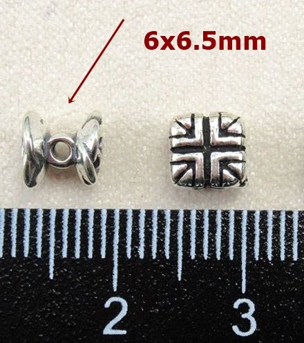 Sterling Silver Rose Spacer Beads 6x6.5mm Bracelet Findings for Handmade Pure Fine Jewelry Making Wholesale Bulk