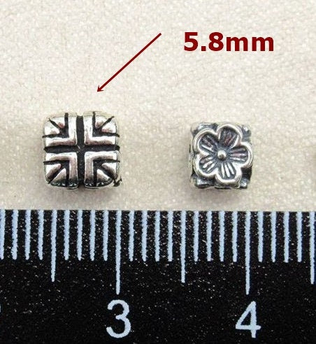 Sterling Silver Cube Spacer Beads 5.8mm Bracelet Findings for Handmade Pure Fine Jewelry Making Wholesale Bulk