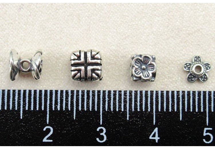 Sterling Silver Cube Spacer Beads 4.9mm Bracelet Findings for Handmade Pure Fine Jewelry Making Wholesale Bulk