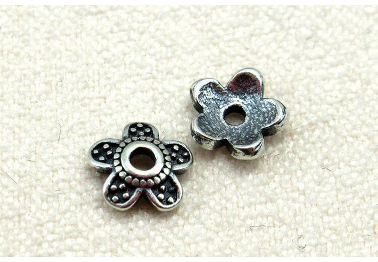 Sterling Silver Flower Bead Caps 5.5mm Beads Findings for Handmade Pure Fine Jewelry Making Wholesale Bulk