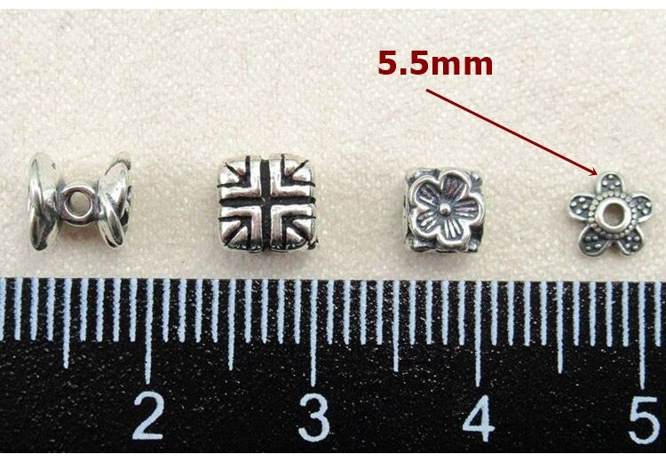 Sterling Silver Flower Bead Caps 5.5mm Beads Findings for Handmade Pure Fine Jewelry Making Wholesale Bulk