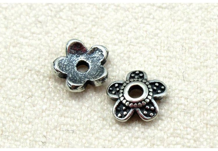 Sterling Silver Flower Bead Caps 5.5mm Beads Findings for Handmade Pure Fine Jewelry Making Wholesale Bulk