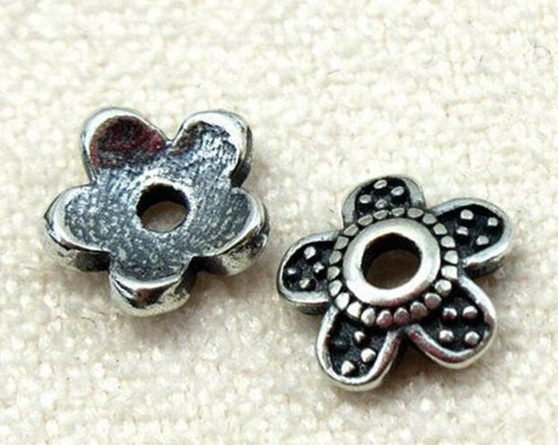 Sterling Silver Flower Bead Caps 5.5mm Beads Findings for Handmade Pure Fine Jewelry Making Wholesale Bulk